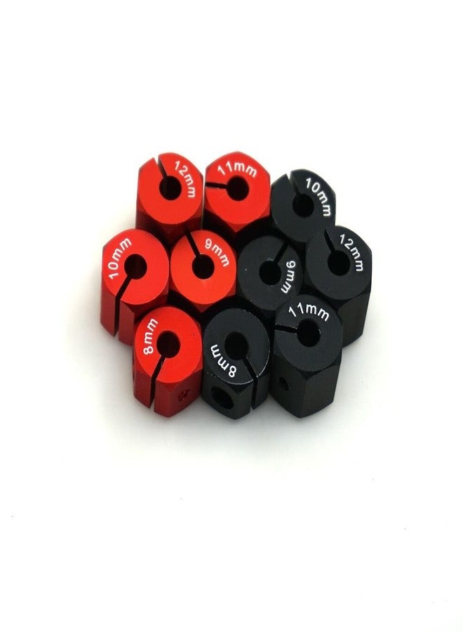 QUE-T Aluminum 12mm Thickness 12mm Wheel Hex Drive Adaptors with Pins & Screws for Most of 1/10 RC Crawler Car Black - Image 4